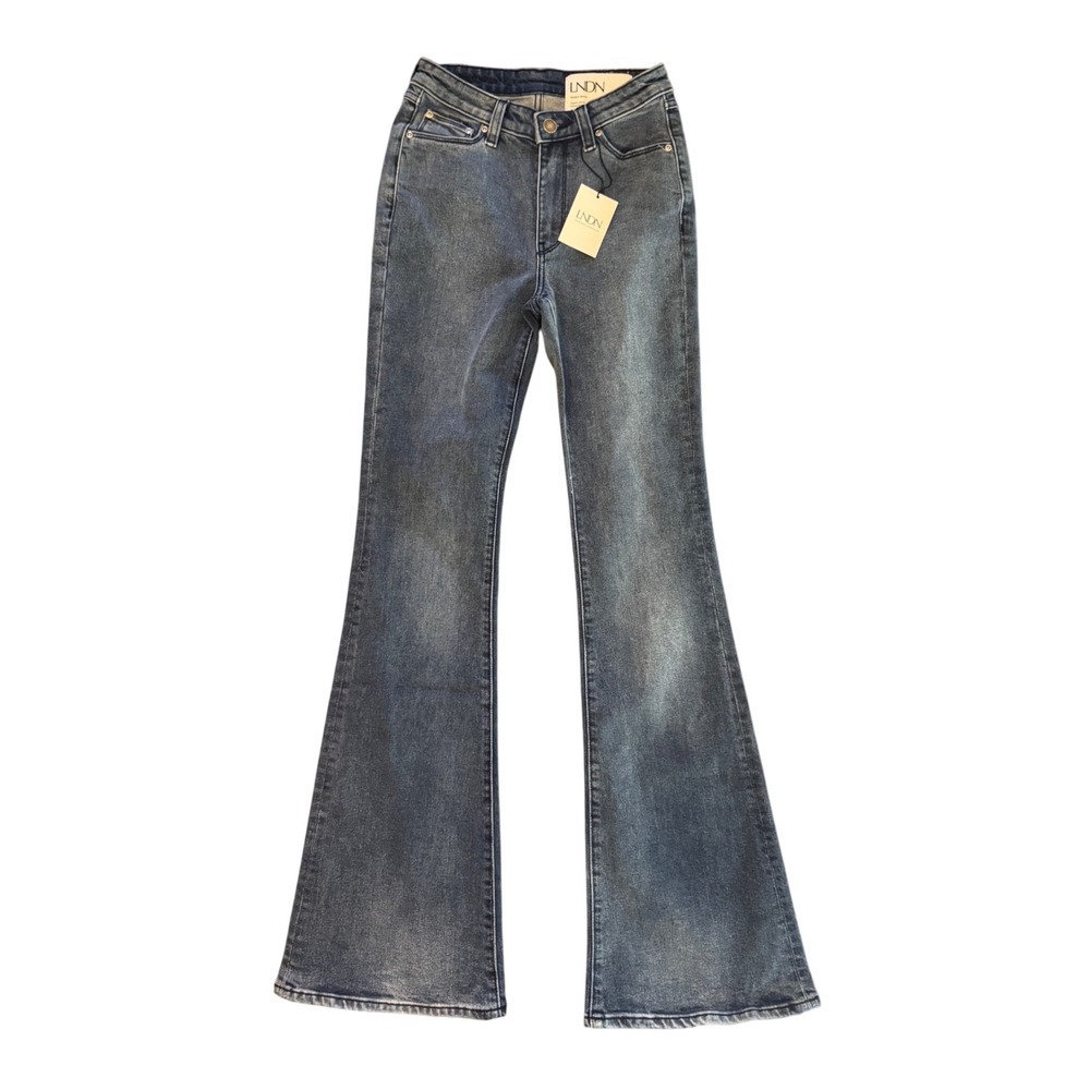 LNDN Landon Denim Deep Blue Wash Flare Leg Jeans Women's Size‎ 25